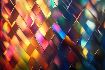 Poster - Colorful reflections dance across a textured surface in a vibrant display of light and pattern. Generative AI