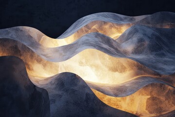 Poster - Waves of light dance through textured layers in a mesmerizing display of color and form. Generative AI