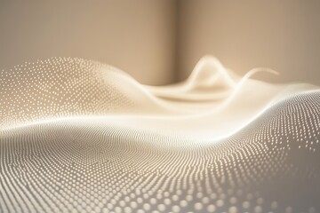 Poster - Soft waves of light ripple gracefully across an ethereal surface in a serene, minimalist setting. Generative AI