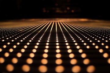 Poster - Endless rows of glowing dots illuminate a dark space with mesmerizing patterns of light. Generative AI