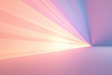 Poster - Colorful light rays illuminate a serene space in a captivating play of pastel shades and gentle gradients. Generative AI
