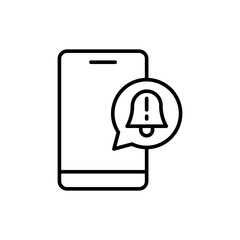 Poster - Phone notification outline icons, minimalist vector illustration ,simple transparent graphic element .Isolated on white background
