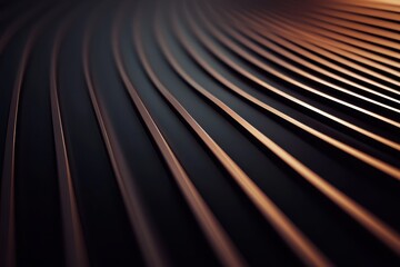 Poster - Curved lines create a mesmerizing pattern of light and shadow in a dimly lit space at dusk. Generative AI