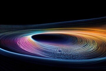 Poster - Swirling patterns of vibrant colors create a mesmerizing display of light and movement in a digital realm. Generative AI