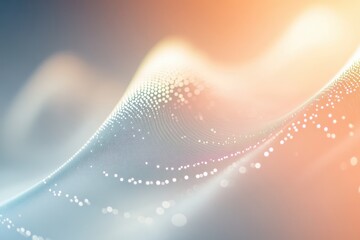 Poster - Waves of light shimmering softly in a serene, dreamlike atmosphere at sunset creating a soothing visual experience. Generative AI