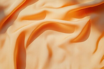 Poster - Flowing waves of soft orange fabric rippling gently in natural light create a warm and inviting atmosphere of comfort. Generative AI