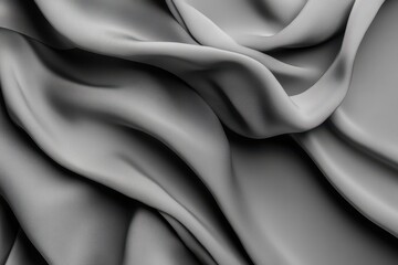Poster - Elegant folds of gray fabric create a soft and sophisticated texture in an artistic display of drapery. Generative AI