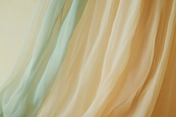 Poster - Soft fabric drapes cascade in pastel hues creating a serene and dreamy atmosphere in gentle morning light. Generative AI