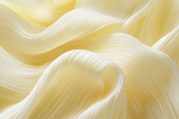 Poster - Soft and flowing strands of buttery yellow fabric create an inviting atmosphere in a serene space. Generative AI