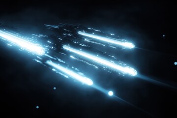 Poster - streaks of light glide through the cosmic void, showcasing the beauty of celestial movement and the 