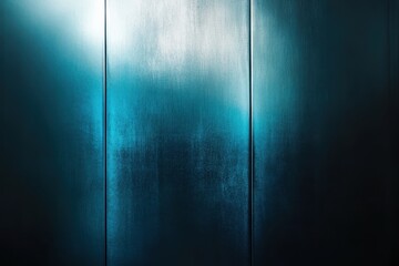 Poster - Glowing blue reflections on sleek metallic panels create an otherworldly atmosphere in a dimly lit corridor. Generative AI