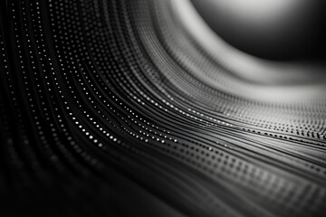 Poster - Exploring the intricate patterns of a black and white abstract design through flowing lines and soft light. Generative AI