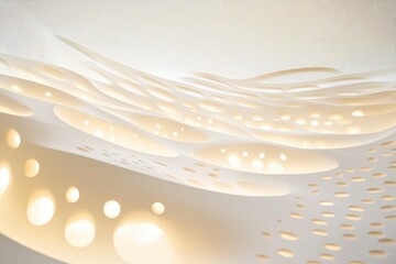 Poster - Artistic play of light and shadow in an abstract design resembling gentle waves of a serene landscape at dawn. Generative AI