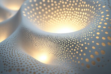 Poster - Unique architectural design featuring illuminated patterns in a modern space with intricate textures and flowing forms. Generative AI