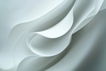 Poster - Elegant swirls of translucent fabric creating a soft, ethereal atmosphere in serene light. Generative AI