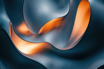Poster - Captivating swirls of blue and orange dance together in a mesmerizing abstract composition of light and shadow. Generative AI