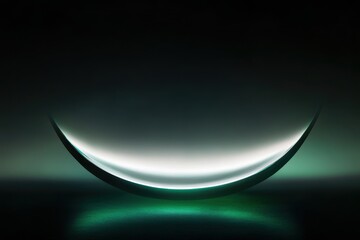 Poster - Soft curves illuminated by ethereal light create a serene ambiance in a darkened space. Generative AI
