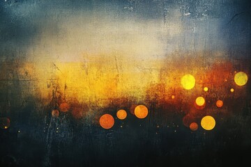 Poster - Radiant orbs illuminate a canvas of dusk in an artistic blend of color and light. Generative AI