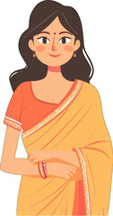 Wall Mural - A Young Woman Wearing a Traditional Indian Sari