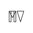 © abstyls - MV monogram logo design letter text name symbol monochrome logotype alphabet character simple logo
