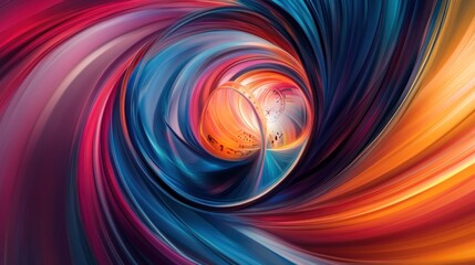 Poster - Abstract swirling vortex, vibrant colors, digital art, website background