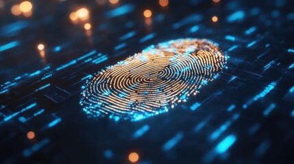 Poster - Digital Fingerprint Authentication Circuit Board Glow