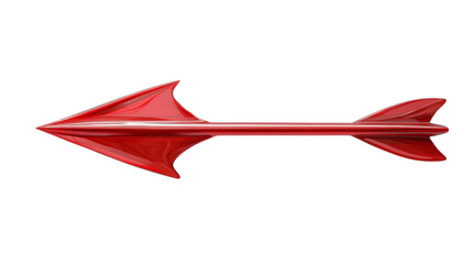 Poster - A digital illustration of a sleek red arrow-shaped object with a glossy finish, possibly representing speed or direction.