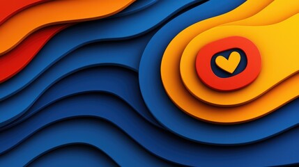 Poster - Dynamic abstract waves in vibrant colors digital art modern graphic design creative environment aesthetic viewpoint