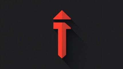 Poster - Abstract Red Geometric Design With Shadow Effect