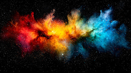Wall Mural - Cosmic Nebula: A vibrant swirl of colors in the vast universe.  Explore the celestial wonders of deep space and the mysteries of the cosmos.