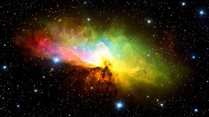 Wall Mural - Cosmic Nebula: A breathtaking view of a vibrant nebula in the vast expanse of space.  Explore the universe's wonders!