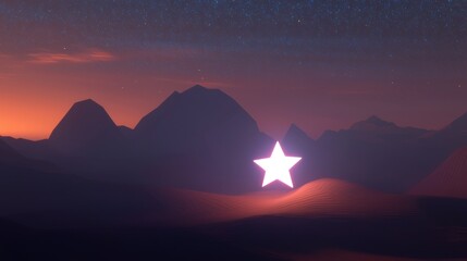 Wall Mural - a star is lit up in the middle of a desert