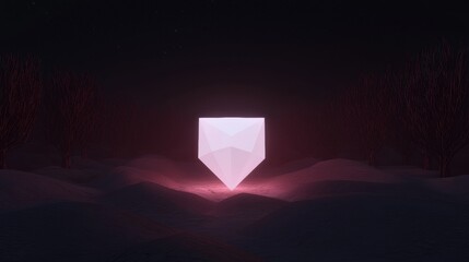 Wall Mural - a large diamond is lit up in a dark forest
