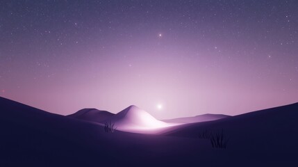 Wall Mural - a beautiful night sky with a star shining brightly in the middle