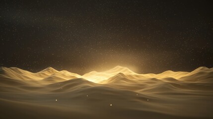 Wall Mural - a desert landscape with a bright sun shining on the sand