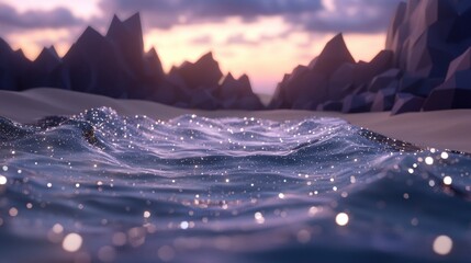 Wall Mural - a beautiful ocean with a rocky shoreline and mountains in the background