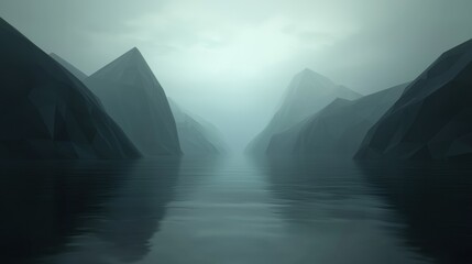 Wall Mural - a mountain range with a body of water in the foreground