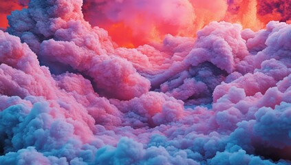 Poster - Ethereal pink clouds dance in a dreamy, atmospheric setting