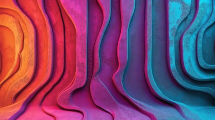Poster - Abstract waves of striking hues generate a lively, moving visual journey