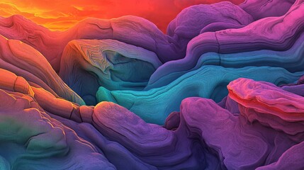 Poster - A sense of movement and vitality is conveyed through abstract waves of rich color