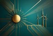 © Brother Stocks - Abstract Gold Wind Energy Design Teal Background