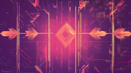 Poster - Abstract Geometric Artwork Featuring Arrows and a Diamond