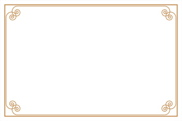 Wall Mural - elements of ornate vintage frames. border gold on white classic calligraphy swirls, floral motifs. d