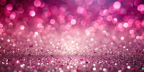 Wall Mural - Sparkling pink glitter background with scattered glitter particles in various shades of light and dark , glitter