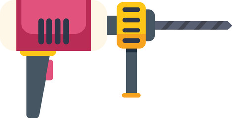 Poster - this rotary hammer drill is a powerful tool used for drilling and demolition work in construction an