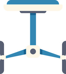 Poster - modern blue drone with camera taking photos from above, unmanned aerial vehicle with high resolution