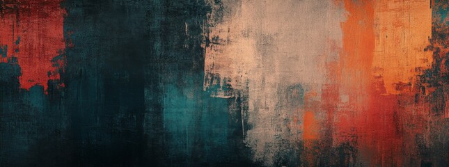 Wall Mural - Abstract grunge background featuring textured concrete wall with colorful paint stains ideal for urban design themes