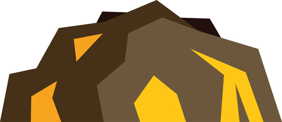 Wall Mural - Simple and modern abstract mountain logo using geometric shapes and a yellow and brown color palette