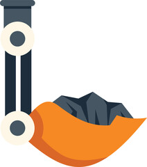 Poster - simple illustration of an excavator bucket holding coal, isolated on a white background