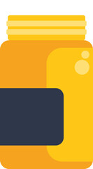 Aufkleber - simple flat vector illustration featuring a yellow jar with a black label, potentially containing a 